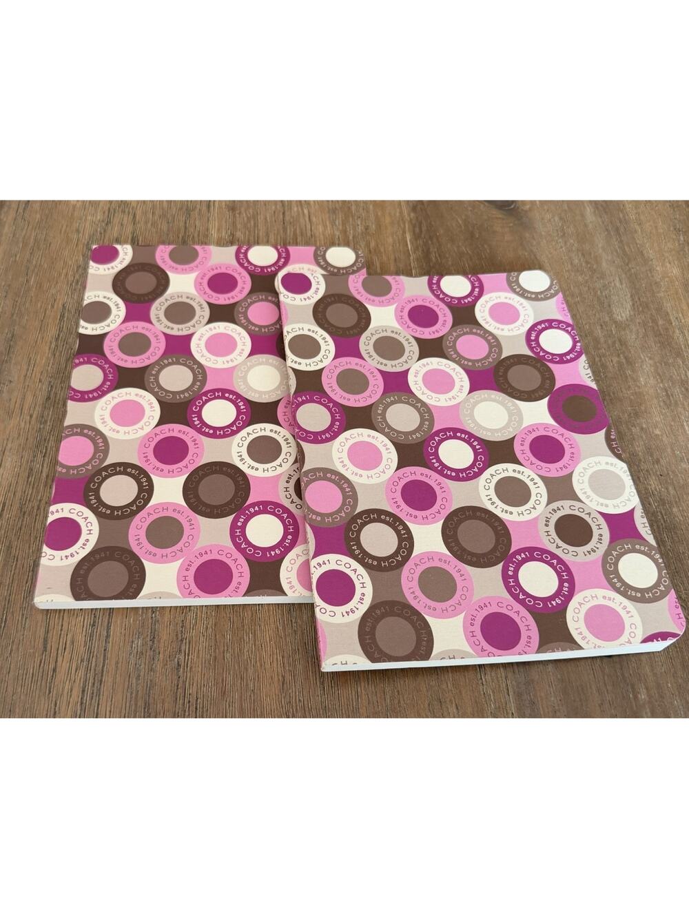 Coach Pink Gray Purple Journal Circle Notebooks X2 5.5 x 7.75 iY2K Vibe Unused